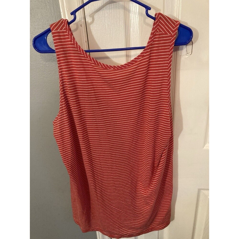 Striped Ruffle Front Sleeveless Top - Red - Unbranded - Picture 2 of 3